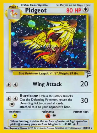 Pidgeot 14/130 Base Set 2
