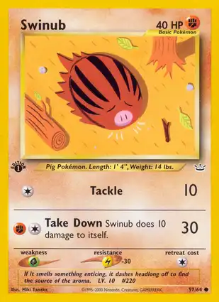 Swinub 57/64 Neo Revelation 1st Edition
