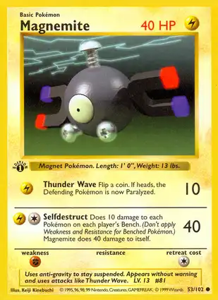 Magnemite 53/102 Base Set 1st Edition