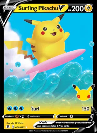 Surfing Pikachu V 008/025 Celebrations