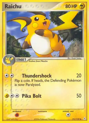 Raichu 51/110 EX Holon Phantoms