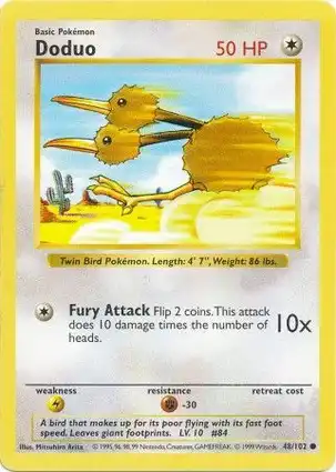 Doduo 48/102 Base Set Shadowless