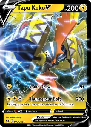 Tapu Koko V 072/202 Sword & Shield