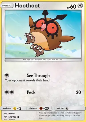 Hoothoot 106/147 Burning Shadows