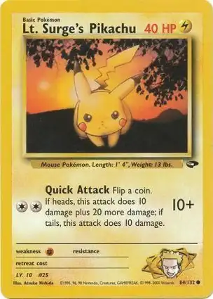 Lt. Surge's Pikachu 84/132 Gym Challenge