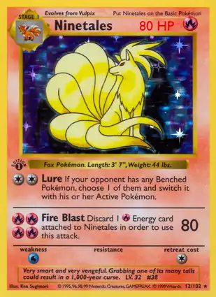 Ninetales 12/102 Base Set 1st Edition
