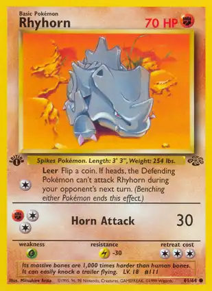 Rhyhorn 61/64 Jungle 1st Edition