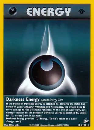 Darkness Energy 104/111 Neo Genesis 1st Edition