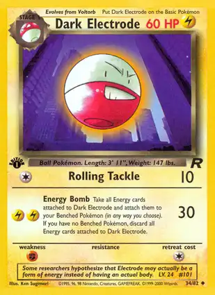 Dark Electrode 34/82 Team Rocket 1st Edition