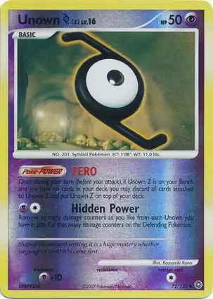 Unown Z 72/132 Secret Wonders