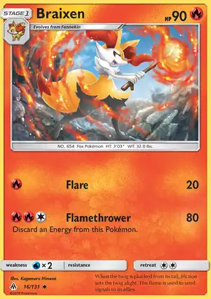 Braixen 16/131 Forbidden Light
