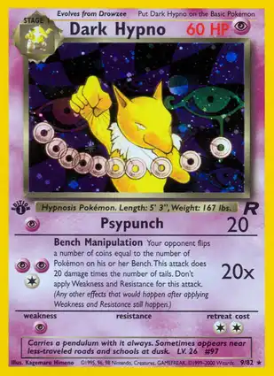 Dark Hypno 9/82 Team Rocket 1st Edition