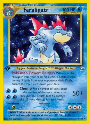 Feraligatr 4/111 Neo Genesis 1st Edition