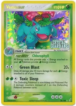 Venusaur 28/100 EX Crystal Guardians