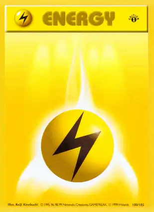 Lightning Energy 100/102 Base Set 1st Edition