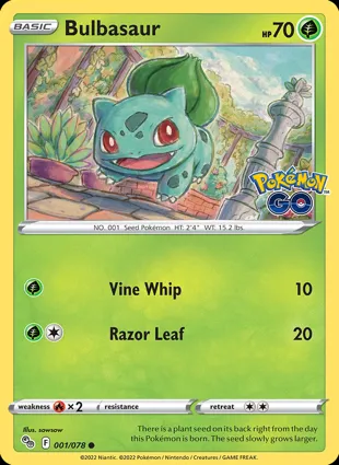Bulbasaur 001/078 Pokémon GO