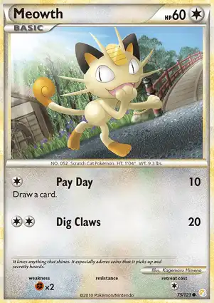 Meowth 75/123 HeartGold & SoulSilver