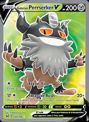 Galarian Perrserker V 183/196 Lost Origin
