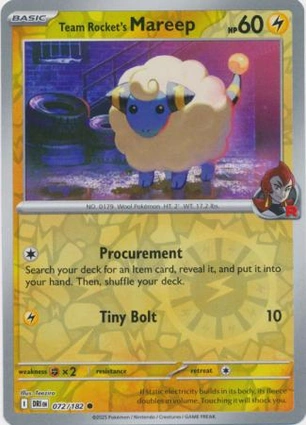 Team Rocket's Mareep 072/182 Destined Rivals
