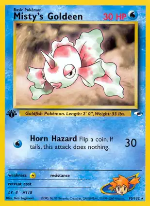 Misty's Goldeen 30/132 Gym Heroes 1st Edition