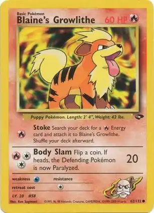 Blaine's Growlithe 62/132 Gym Challenge