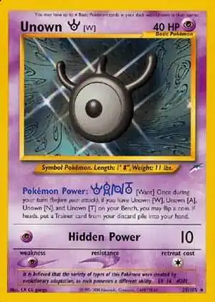 Unown [W] 29/105 Neo Destiny