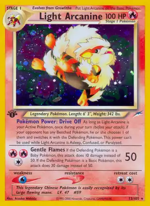 Light Arcanine 12/105 Neo Destiny 1st Edition