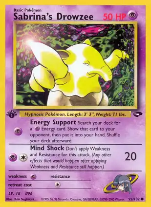 Sabrina's Drowzee 95/132 Gym Challenge 1st Edition
