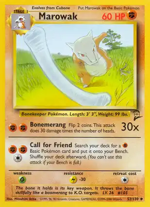 Marowak 52/130 Base Set 2