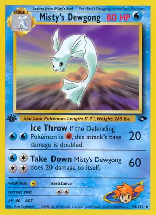 Misty's Dewgong 54/132 Gym Challenge 1st Edition