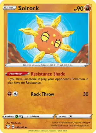Solrock 092/189 Darkness Ablaze