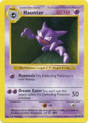 Haunter 29/102 Base Set Shadowless