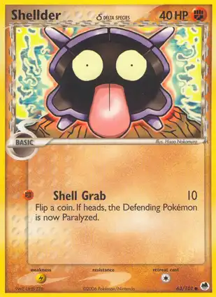 Shellder 63/101 EX Dragon Frontiers