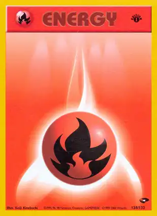 Fire Energy 128/132 Gym Challenge 1st Edition
