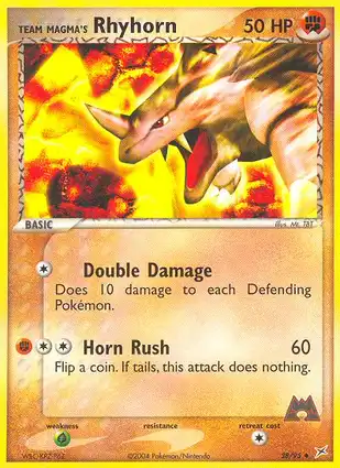 Team Magma's Rhyhorn 38/95 EX Team Magma vs Team Aqua