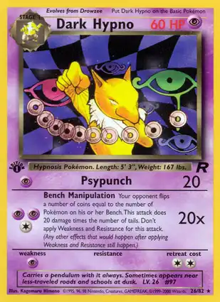 Dark Hypno 26/82 Team Rocket 1st Edition