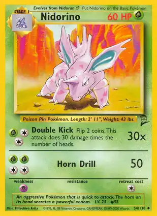 Nidorino 54/130 Base Set 2