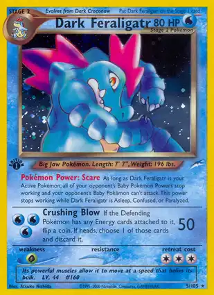 Dark Feraligatr 5/105 Neo Destiny 1st Edition