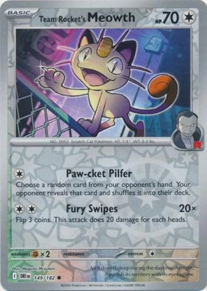 Team Rocket's Meowth 149/182 Destined Rivals