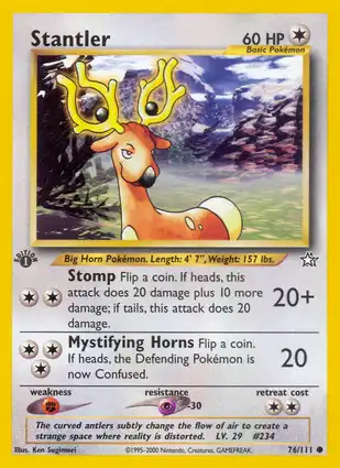 Stantler 76/111 Neo Genesis 1st Edition