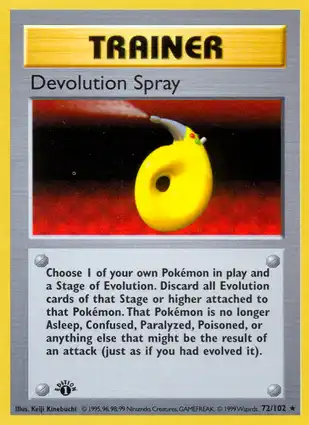 Devolution Spray 72/102 Base Set 1st Edition