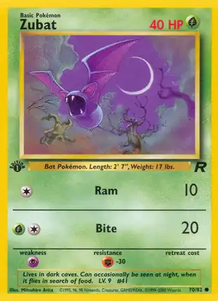 Zubat 70/82 Team Rocket 1st Edition
