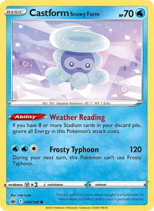 Castform Snowy Form 034/198 Chilling Reign