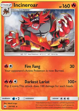 Incineroar 26/149 Sun & Moon