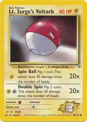Lt. Surge's Voltorb 84/132 Gym Heroes