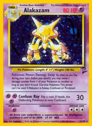 Alakazam 1/130 Base Set 2
