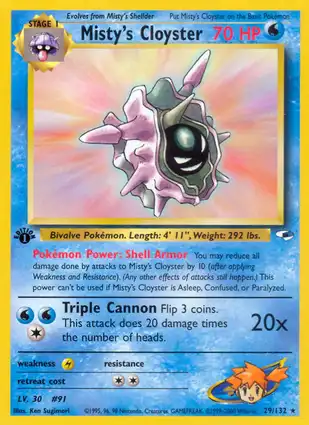 Misty's Cloyster 29/132 Gym Heroes 1st Edition