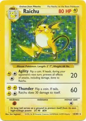 Raichu 14/102 Base Set Unlimited