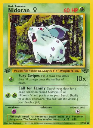 Nidoran ♀ 57/64 Jungle 1st Edition