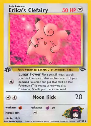 Erika's Clefairy 40/132 Gym Challenge 1st Edition